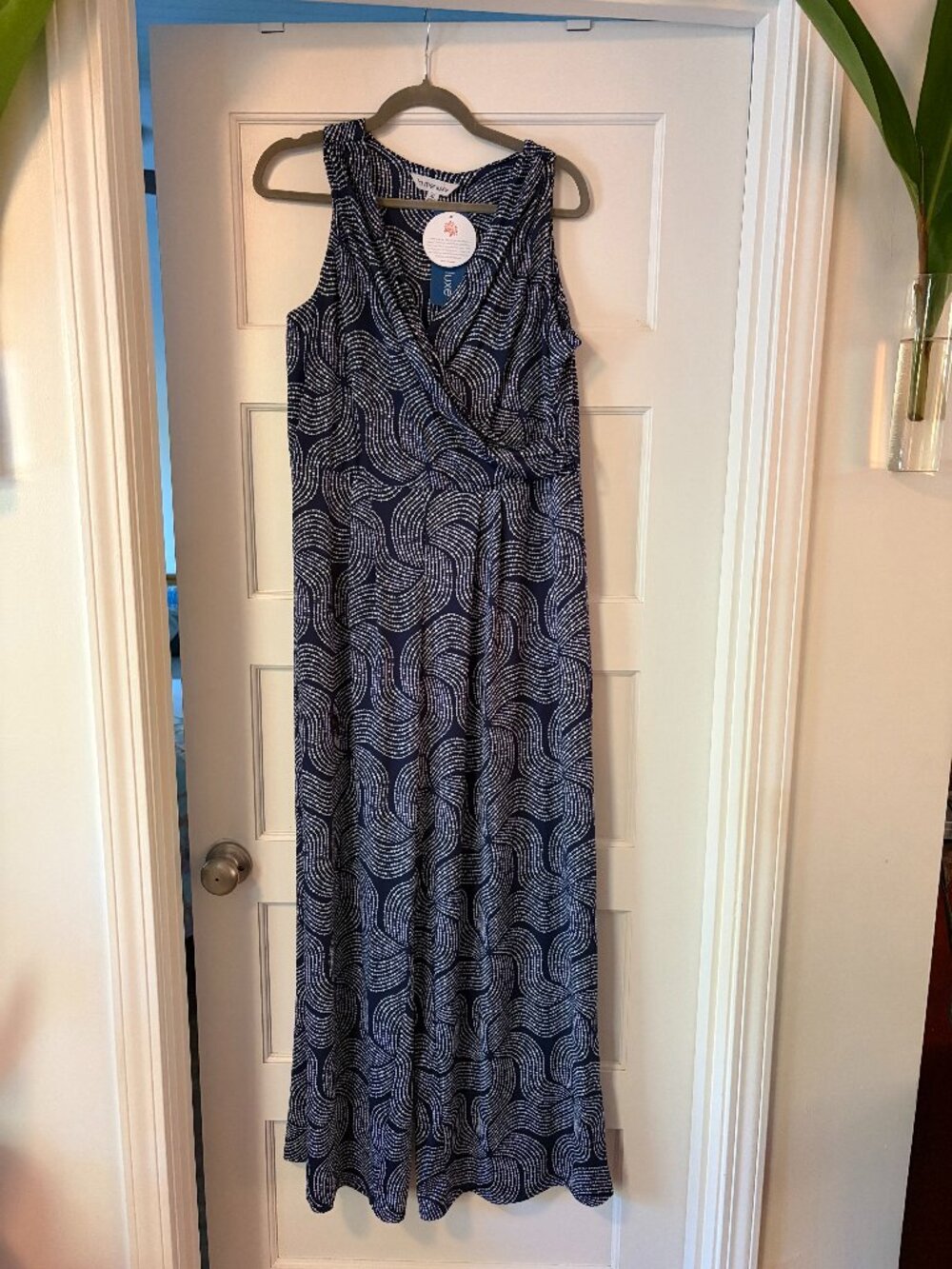 La Mer Lux Sleeveless Navy Wave-Print Jumpsuit/Romper Size XL